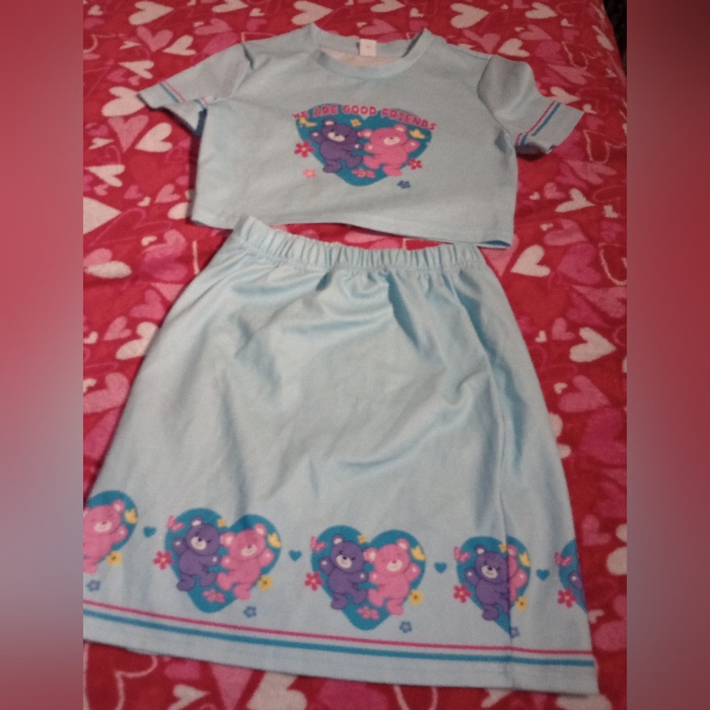 Teddy bear skirt set